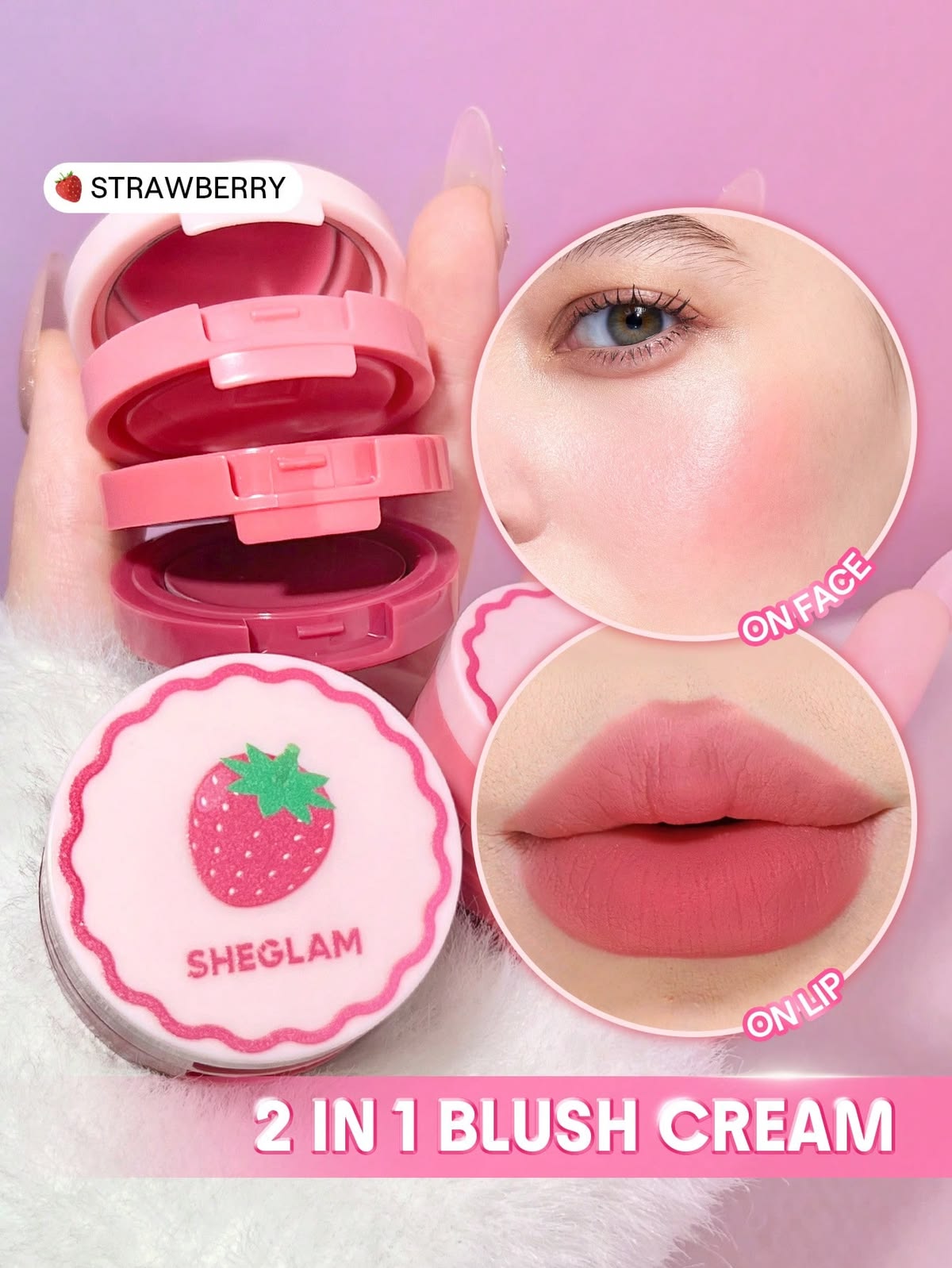 Sheglam Strawberry Whirl Cheek & Lip Cream Stack